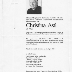 Astl Christina Geb. Pfluger